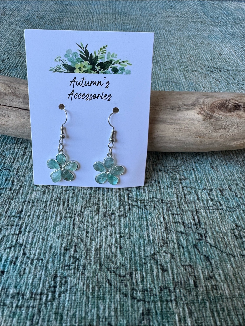 Autumn's Accessories Sea Foam Petals Silver Earrings